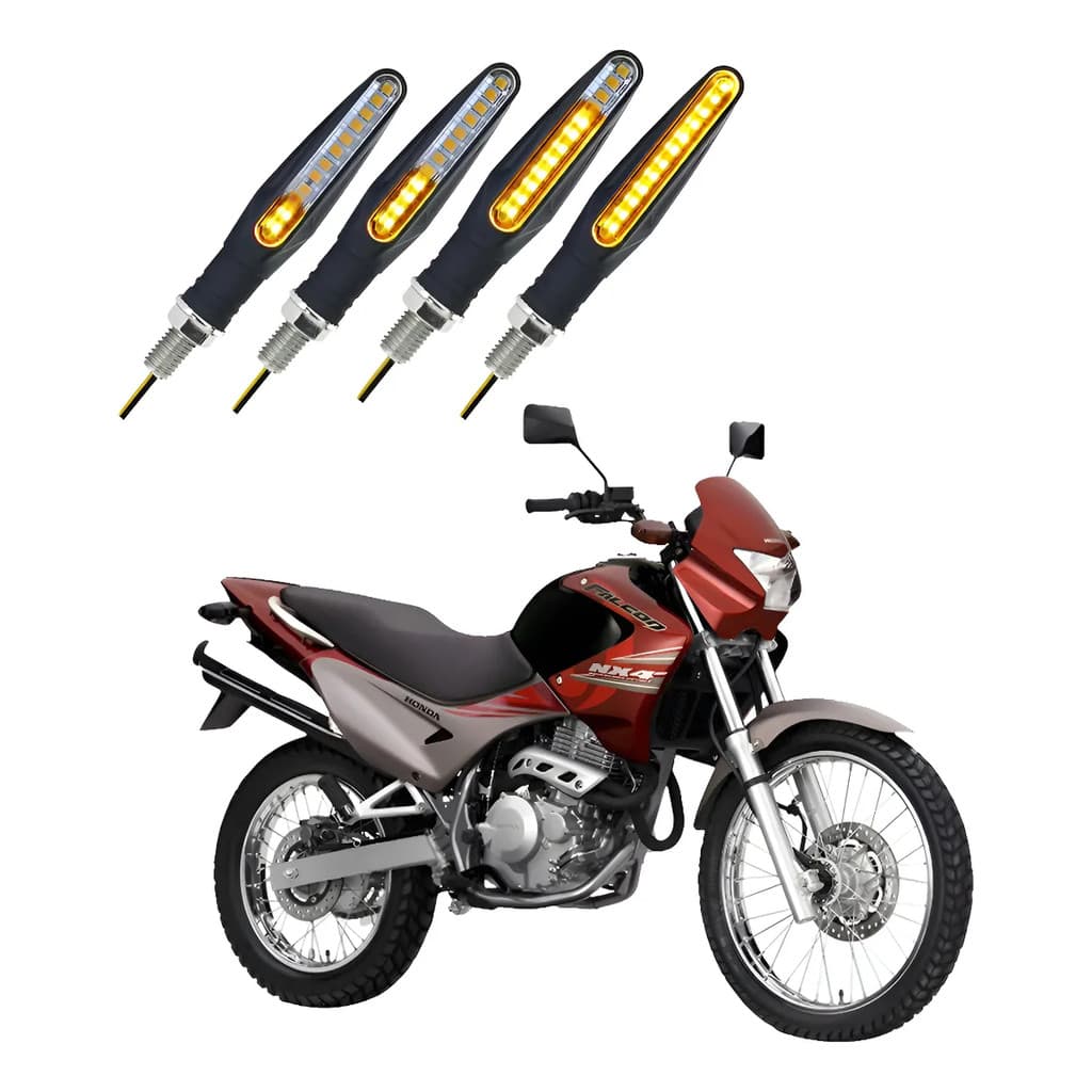 Kit 4 Setas Sequenciais P25b Nx4 Falcon 400 2007 2008 2009 Preto Par