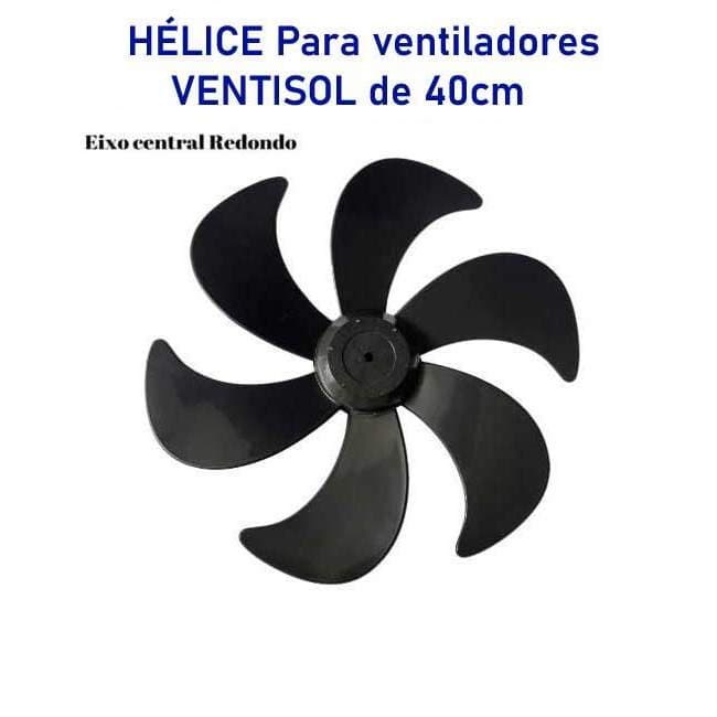 HÉLICE para Ventilador Ventisol 40 cm 6 pás - PRETA - Hélice Ventisol 40cm (Furo Redondo)