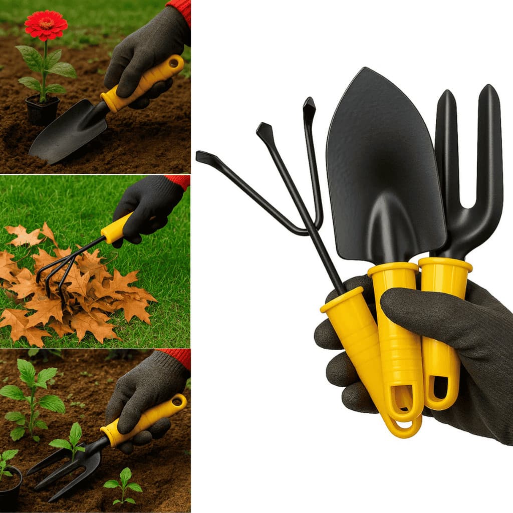 Kit mini jardim jardinagem planta ferramentas pá 3 peçass