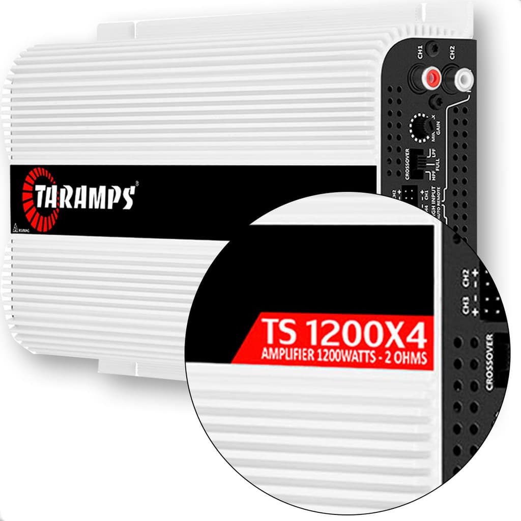 Módulo Amplificador Automotivo Taramps Ts1200x4 2Ohms 1200W Entrada Rca E Fio