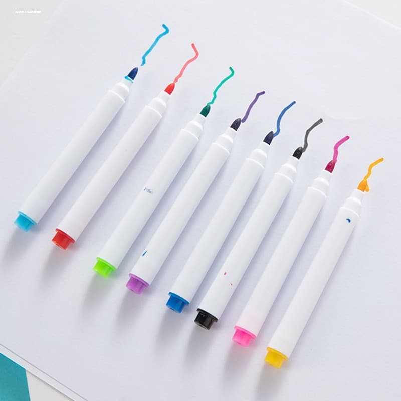 Caneta para quadro branco apagável, não tóxica, pode adicionar cor à base de tinta, caneta para escrita de professor, po
