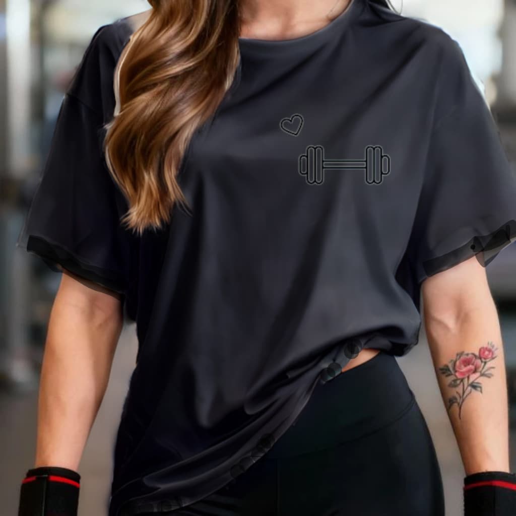 Blusão Tshirt Oversized 100% Algodão Camiseta Feminina Gym Treino Academia Fitness Casual Dia Dia