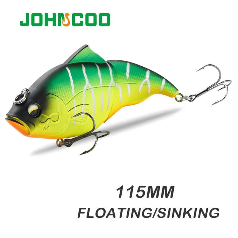 JOHNCOO Isca de Pesca Flutuante com Vibração de 115mm, Crankbaits Sem Lábios, Isca Artificial Rígida Afundante, Isca VIB