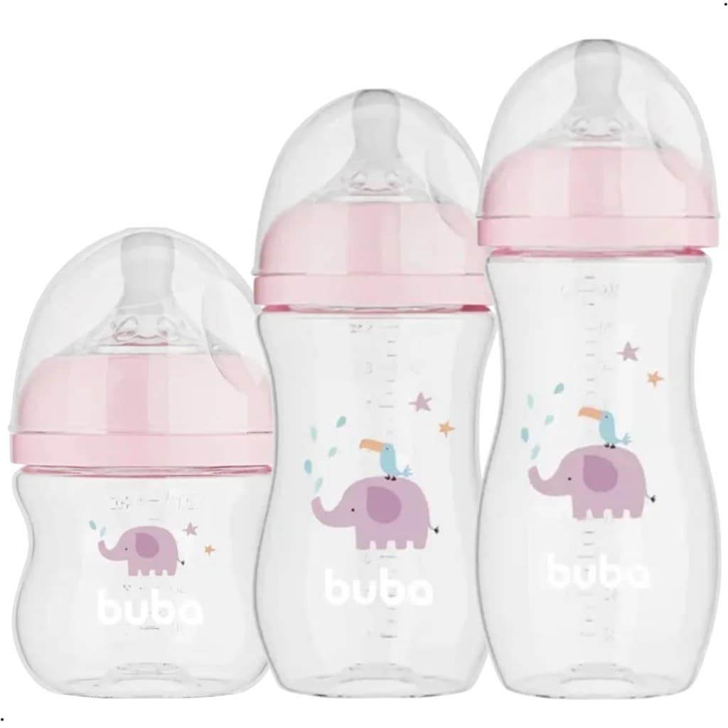 Kit Completo Infantil 3 Peças 120ml 270ml 330ml com Tampa Silicone