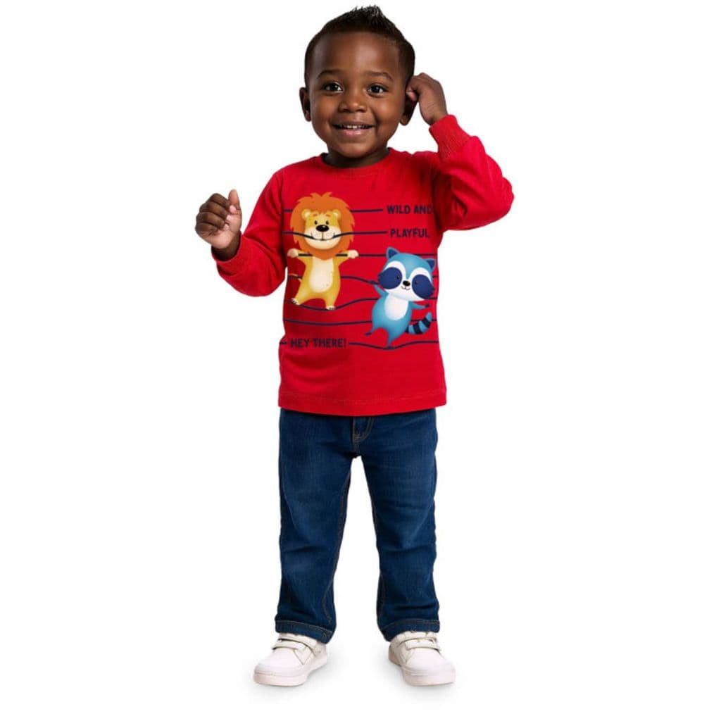 Camiseta Menino Manga Longa em Algodão Estampada Kyly