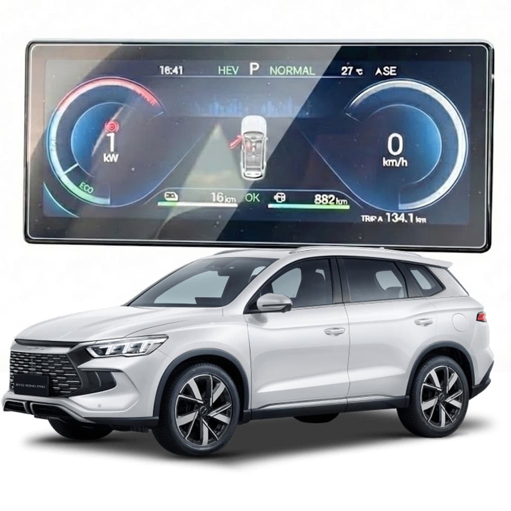 Pelicula De Proteção De Vidro Para Painel e Velocimetro Byd Song Pro 2024 2025 2026 + Kit Instalação
