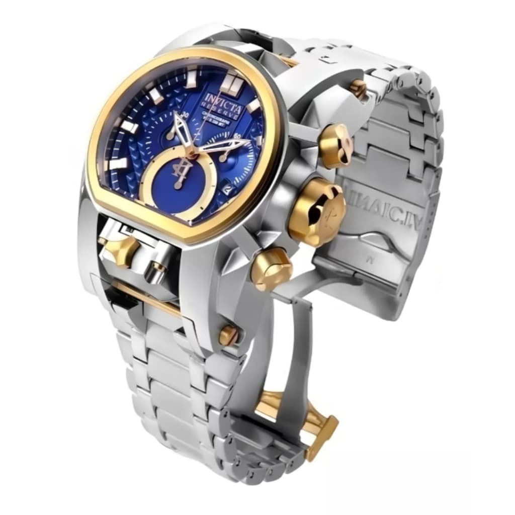 Relógio Masculino Invicta Magnum Prata Mostrador Azul Aço Inoxidável + Caixa