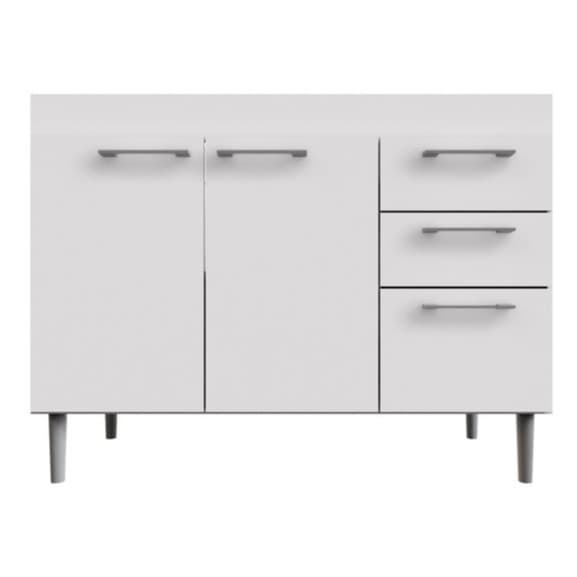 Balcão Para Pia de Cozinha Pratika Easy 1,20  metros MDF Branco
