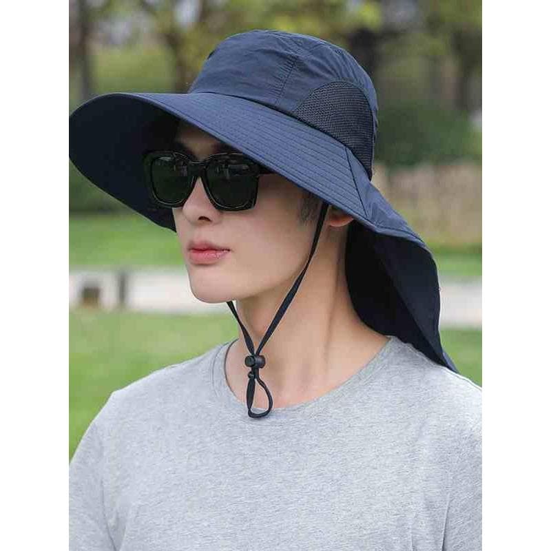 Chapéu de sol verão ao ar livre capa rosto chapéu de pesca chapéu de sol verão proteção ultravioleta balde chapéu viagem