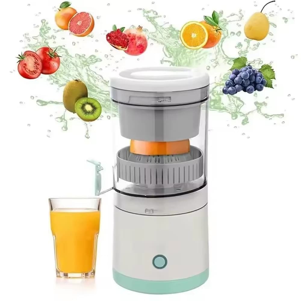 Espremedor elétrico portátil com separação de resíduos, liquidificador espiral duplo recarregável