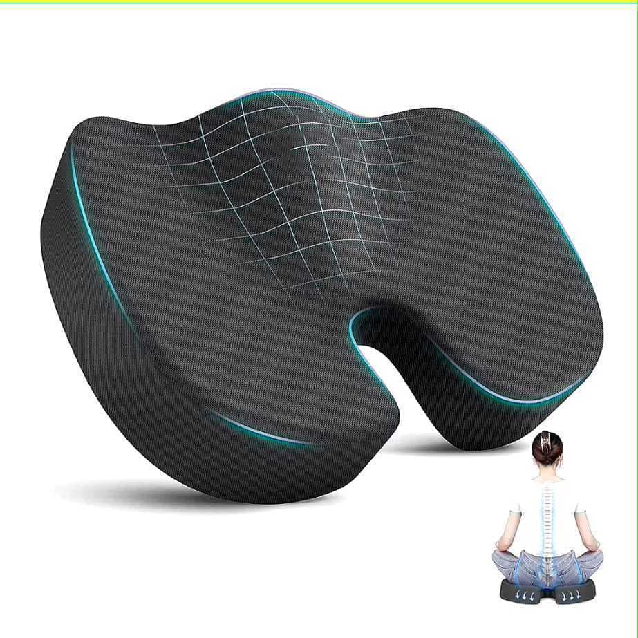 Almofada Assento de Cadeira com Espuma de Memória Coccix Travesseiro Ergonômico Ortopédico - Envio Já!!