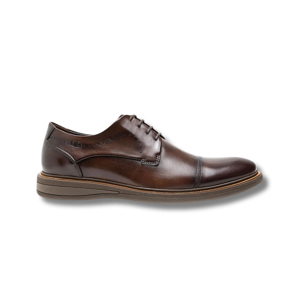 Sapato Casual Masculino Metropolitan Bay Cadarço Democrata Sport Fino Oxford 100% Couro Confort
