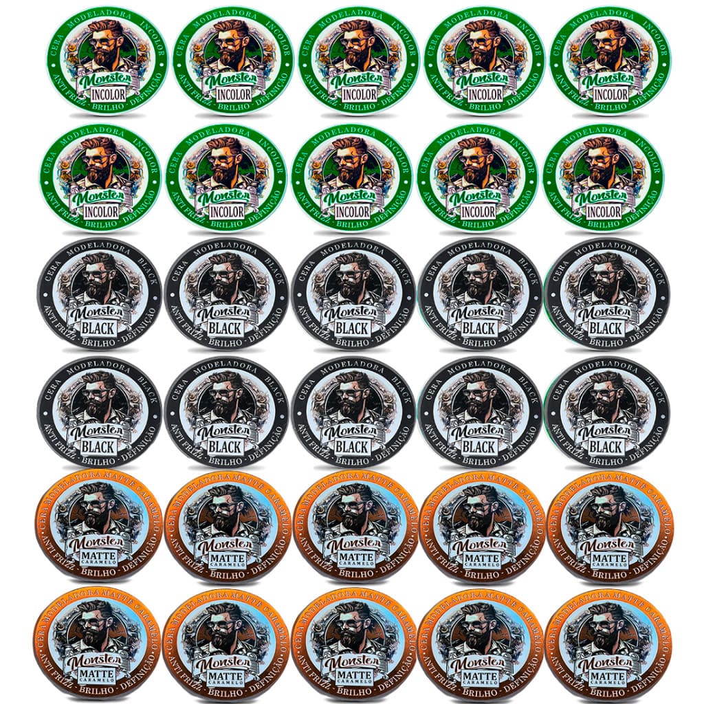 12 cera Modeladora Incolor + 12 Mate + 6 Preta Monster