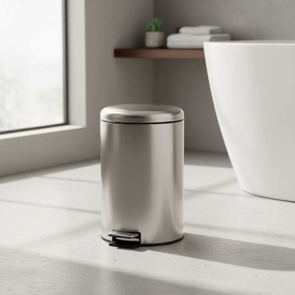 Lixeira Inox 3L Slim com Pedal Balde Removível Banheiro Cozinha Escritório