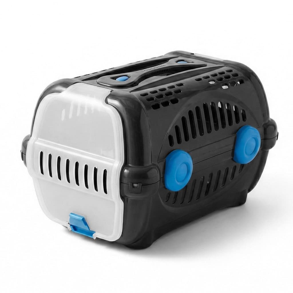 Caixa De Transporte De Luxo N2 Alça Superior E Ventilada Para Animais De Porte Médio