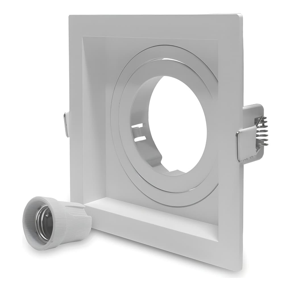 Luminaria Spot de Embutir para PAR20 Quadrado E27 Branco Bivolt IP20