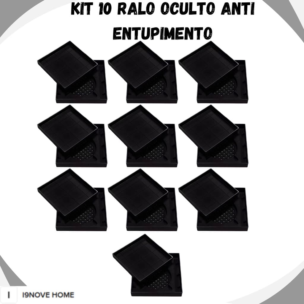 Kit 10 Ralo 15x15 Protetor de Ralo Banheiro Anti Entupimento Anti Odor Ralo Oculto Filtro de Cabelo Universal  Are