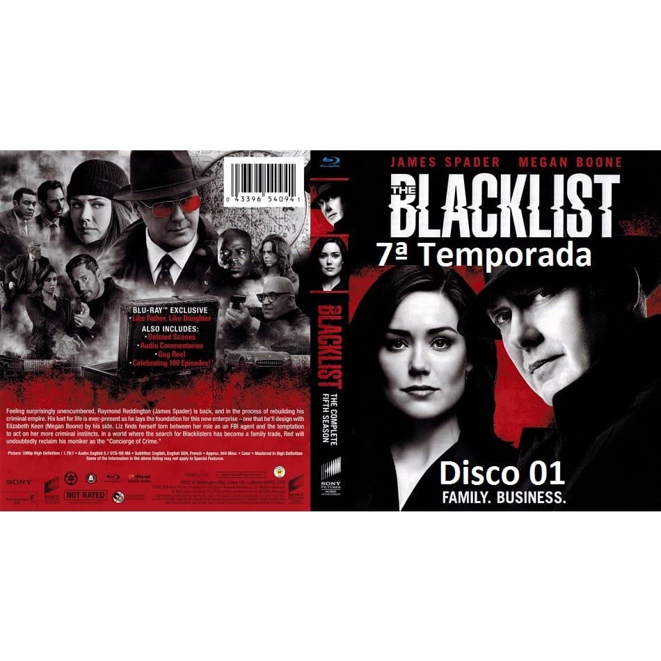 Dvd The Blacklist - As 10 Temporadas Completas - Legendado ou Dublado - 28 Discos - dvd