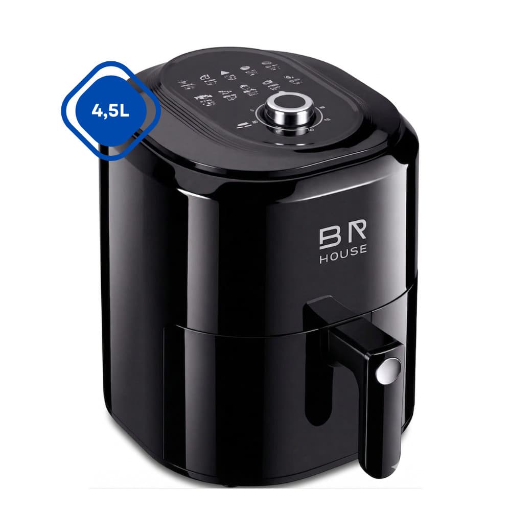 Fritadeira  Eletrica  Air Fryer BR House 4,5L 200 Graus de Temperatura Timer de 60 Min