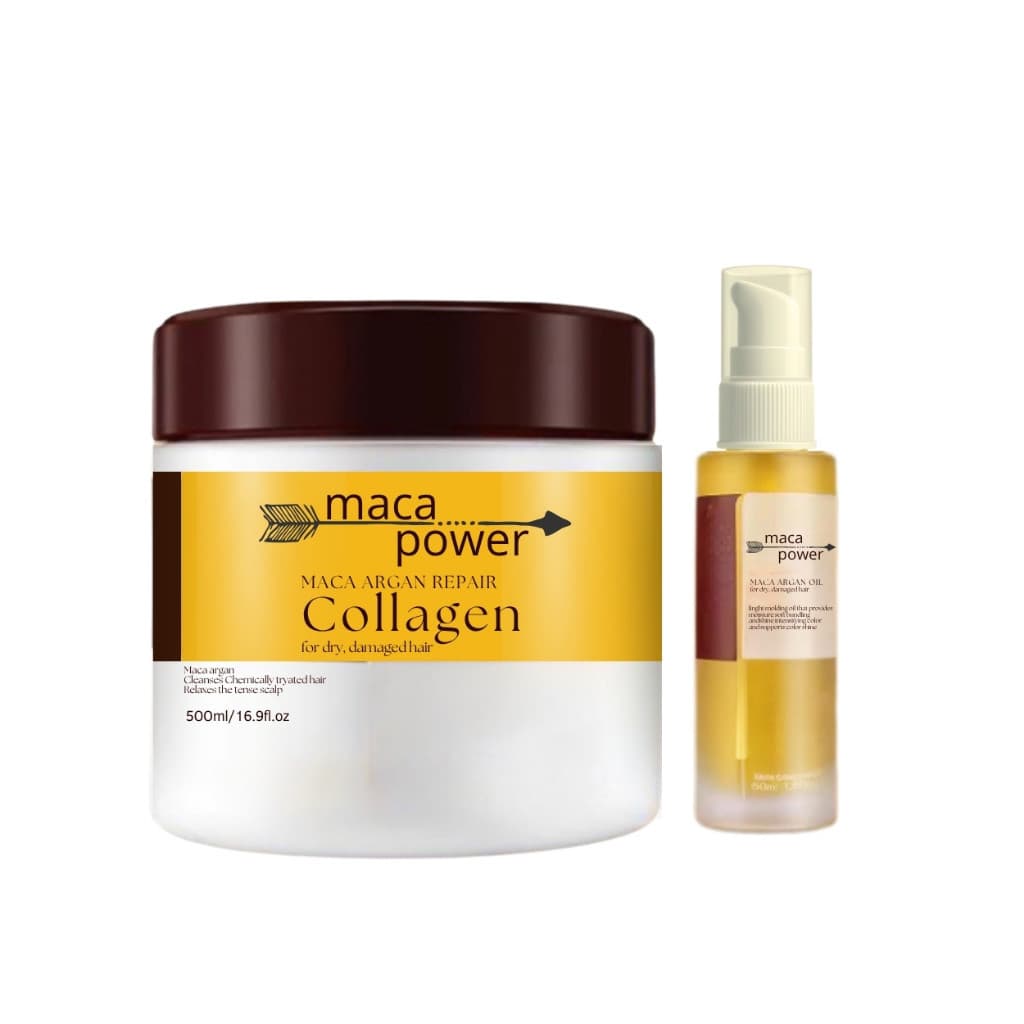 Kit Maca Máscara de Hidratação 500g + Óleo de Argan 50ml  – Crescimento e Fortalecimento Capilar