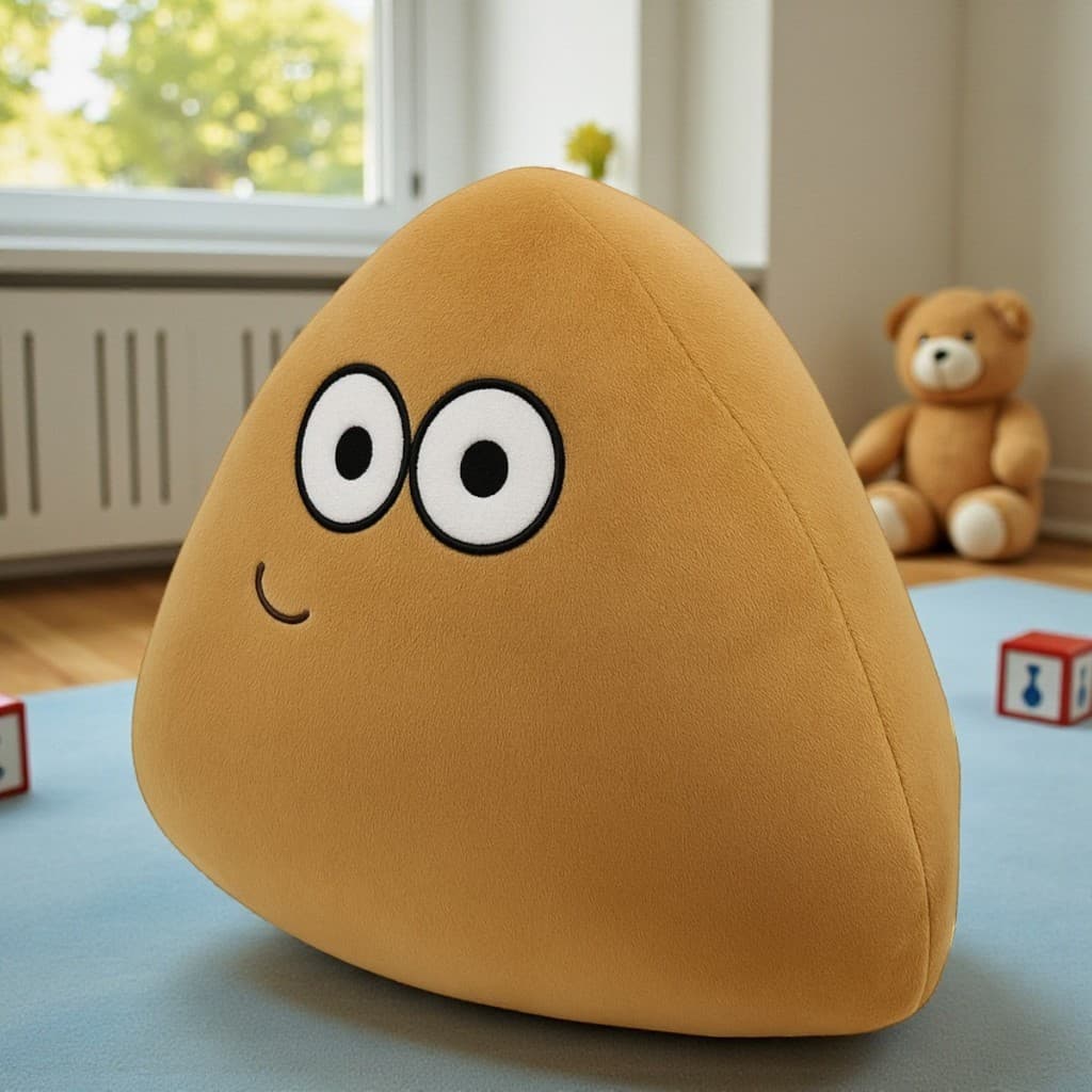 Almofada Decorativa Pou 20cm Pelúcia Macia Personagem Fofo