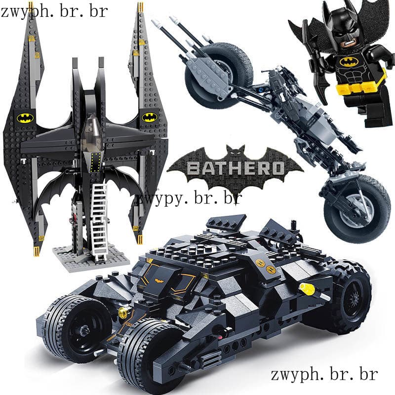 Blocos de construção material:ABS Batman Chariot montado motocicleta menino brinquedo presente de aniversário DIY