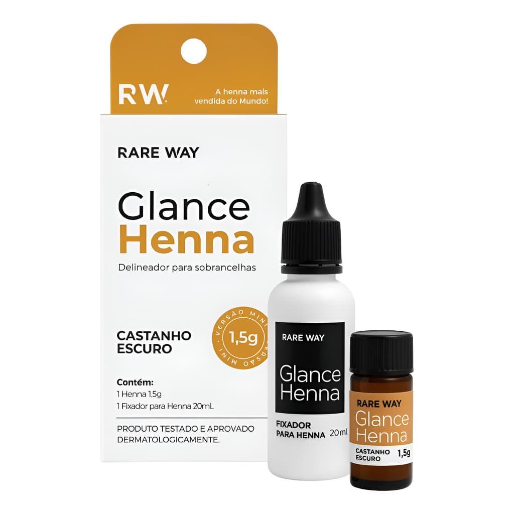 Henna Sobrancelha Glance Rare Way Mini 1,5 G Castanho Escuro