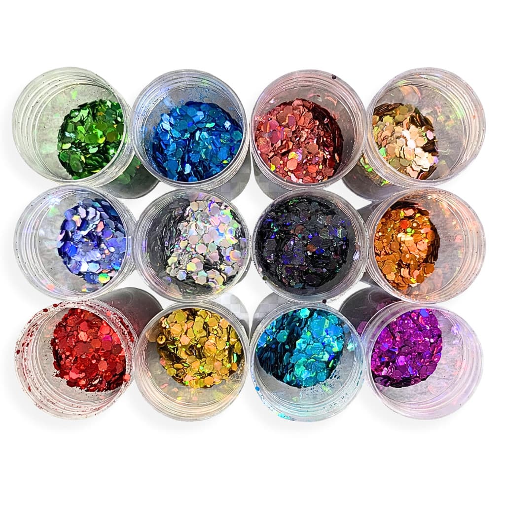 Glitter Flocado 12 Un Unhas Maquiagem Carnaval Decoração