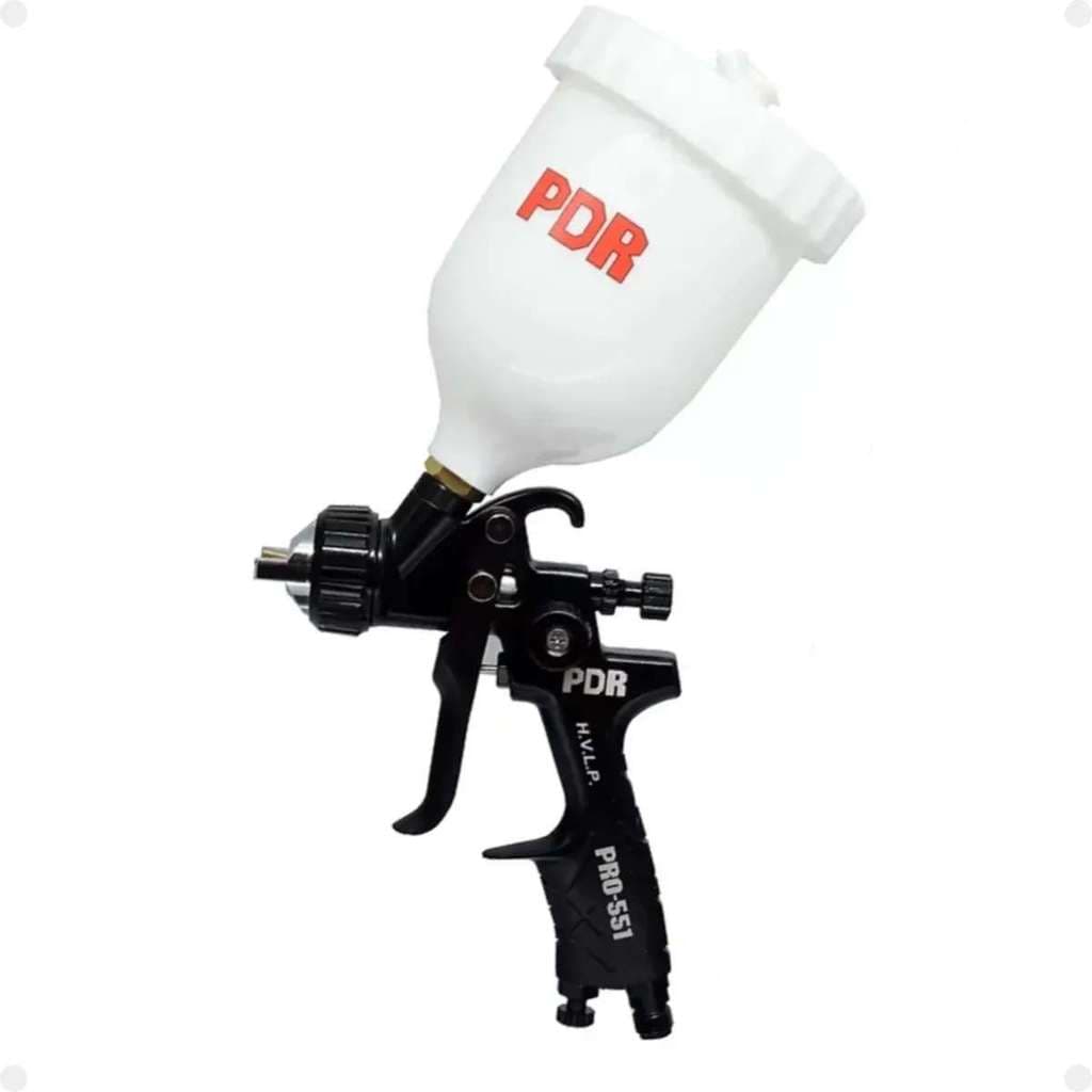 Pistola De Pintura Pdr Hvlp Pro-551 1.4mm 600ml Cor Preta Cor Preto
