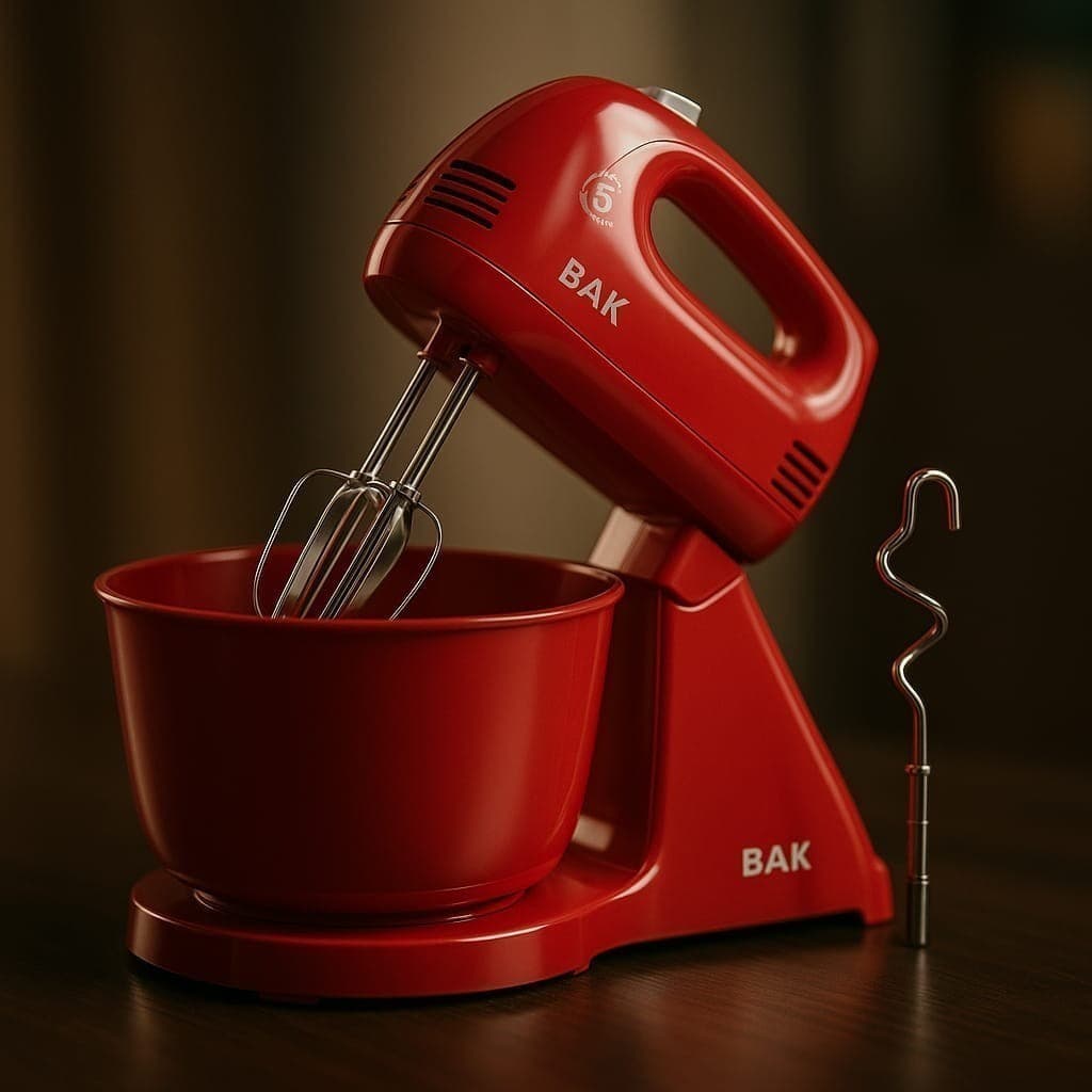 Batedeira Elétrica BAK 5 Velocidades 300W com Tigela 2,5L 110v – Prática e Resistente