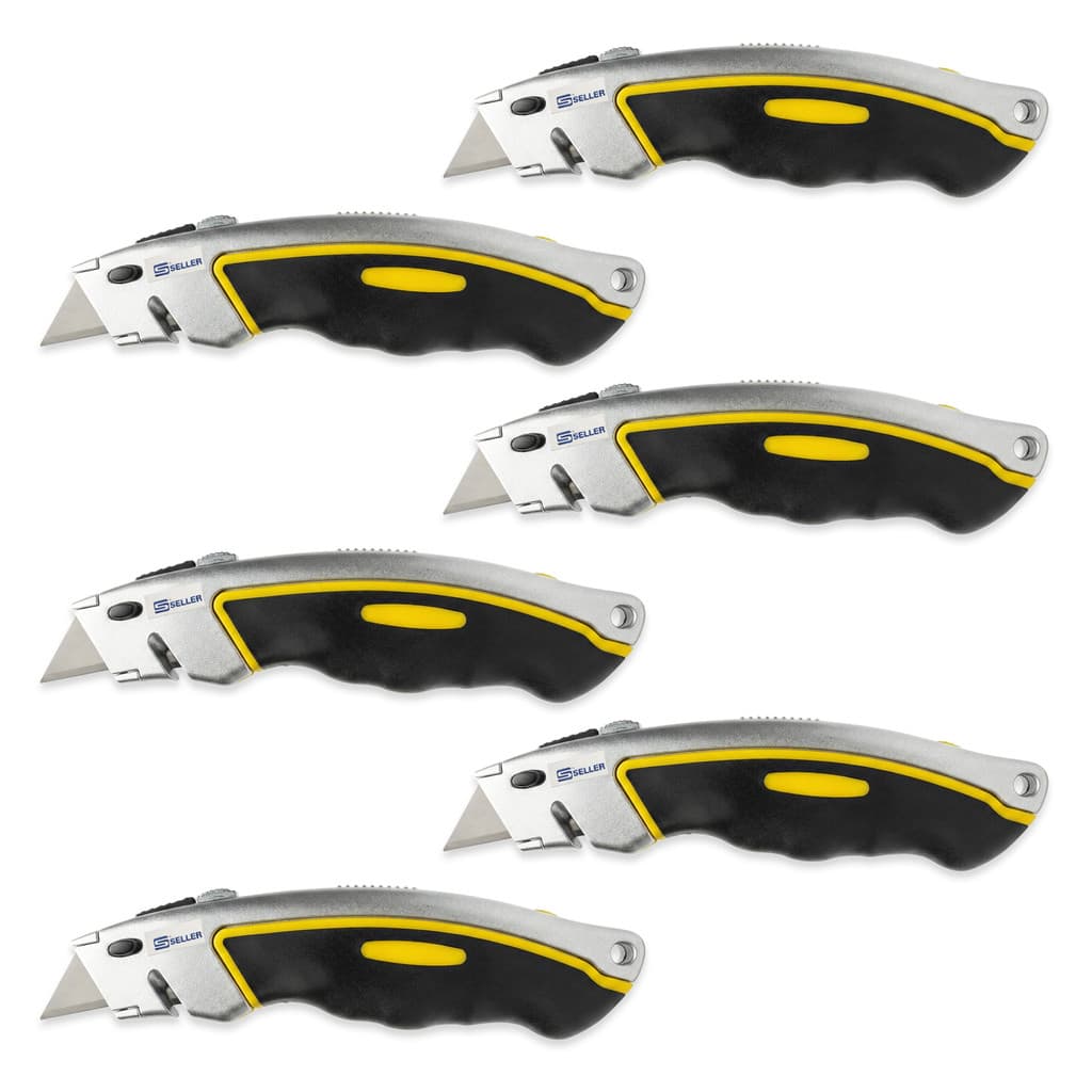 Estilete Profissional P-1000 Seller Extra-Pesad c/ Lâmina Trapezoidal - Kit com 6