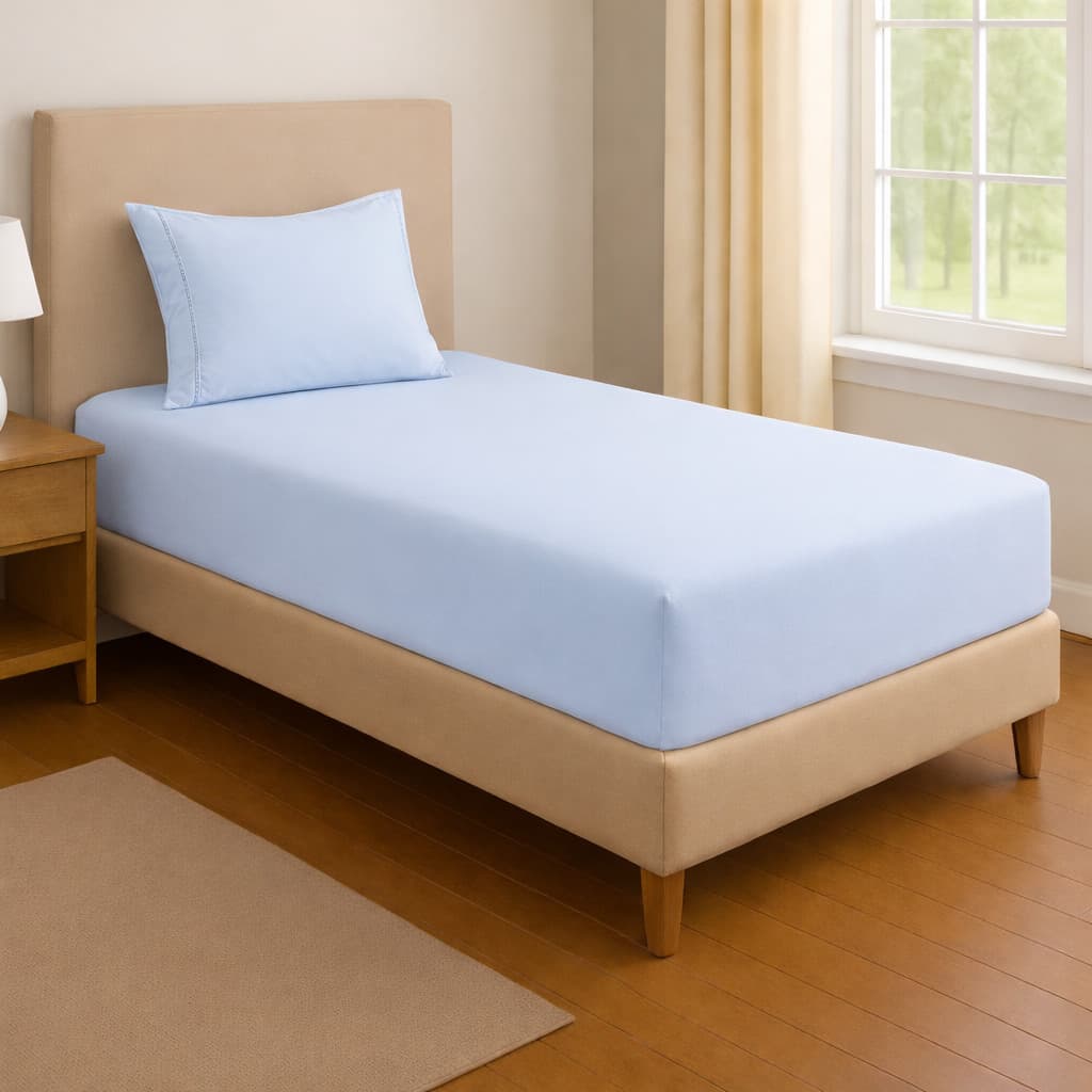 Jogo de Cama Lençol Solteiro 400 Fios Micropercal Com Fronha Ponto Palito