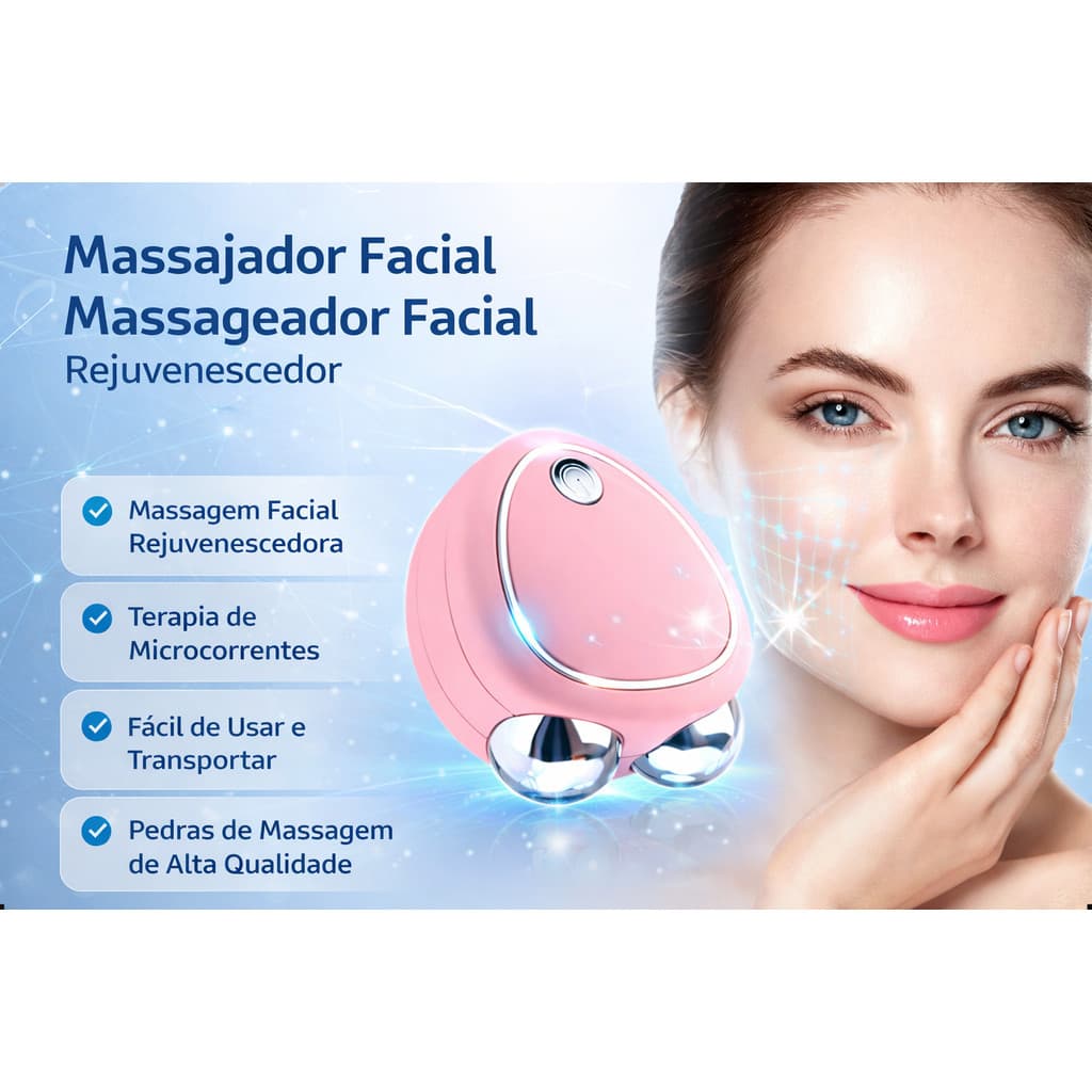 Massageador Facial de Microcorrente em Formato Y Mini para Rosto e Pescoço Lifting