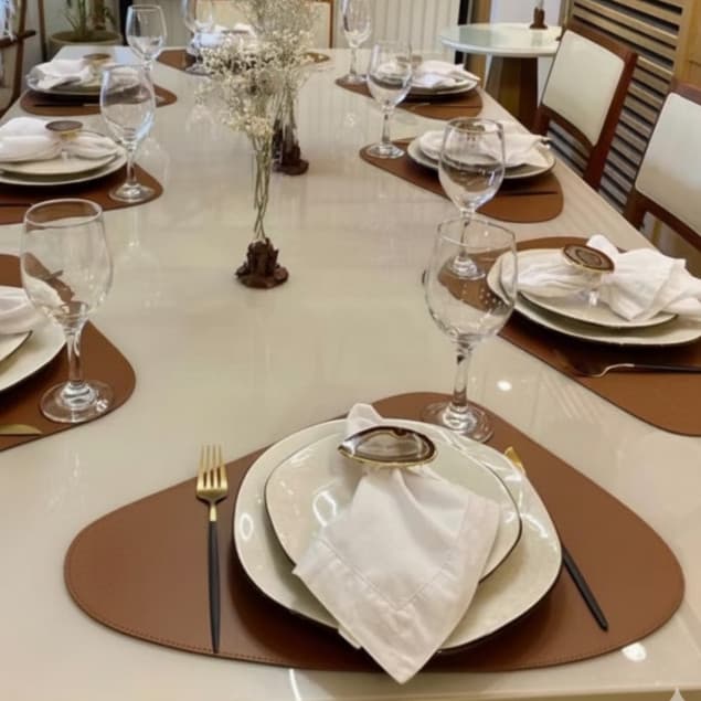 peça Jogo Americano Sousplat De Mesa em Sintético De Qualidade Decoração Organico