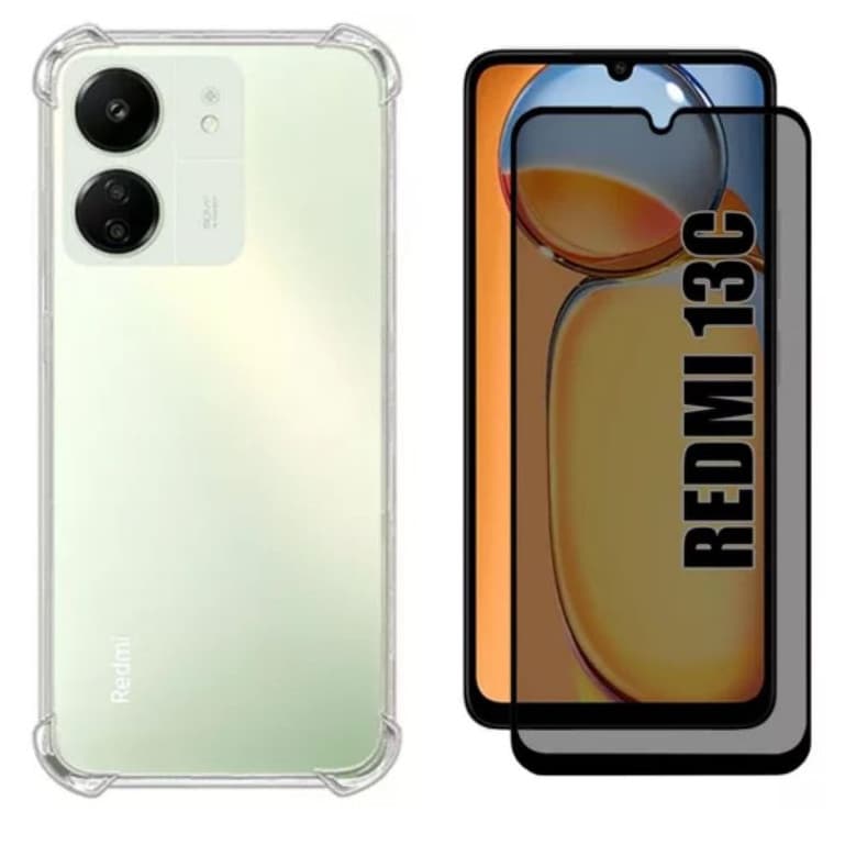Kit Para Xiaomi Redmi 13C 4G - Película Privativa + Capa Tpu