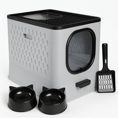 Caixa Sanitária Sandbox Premium Grande Cinza Fechada Luxo Cinza