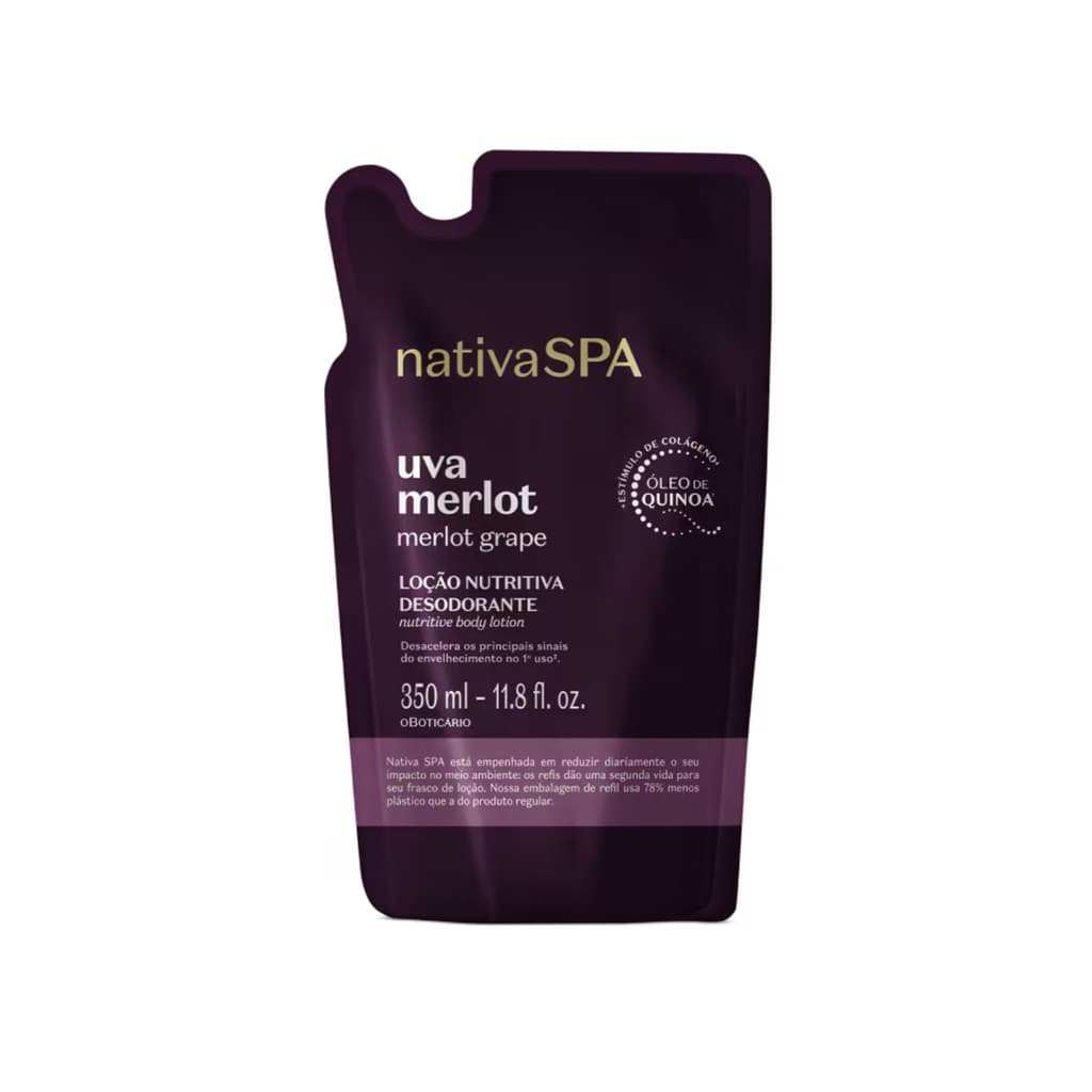 Refil Loção Nutritiva Nativa Spa Uva Merlot 350ml