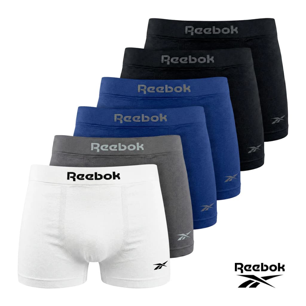 Kit 6 Cuecas Boxer REEBOK em POLIAMIDA Sem Costura Original