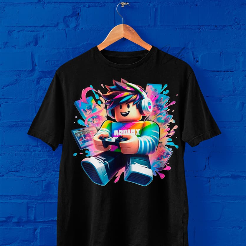 Camiseta infantil Roblox  Estampada Menino Menina Teen  Desenho Jogo Game Algodão Menino Basic