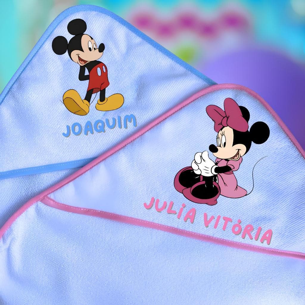 Toalha Infantil com Capuz Personalizada para Bebê, Macia, Linda e Exclusiva