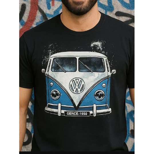 Camiseta masculina estilosa luxo "vx combi" blusa masculina peruana camisa streetwear 100% algodão