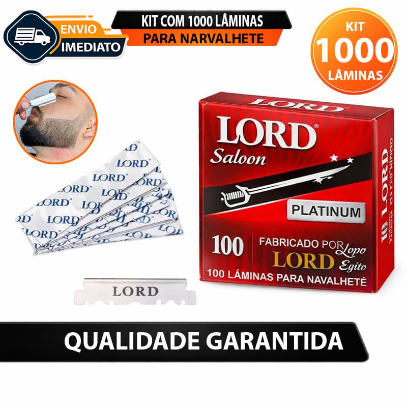 Kit 1000 Meia Lâminas Barbear Inox Lord Platinum Original Nf
