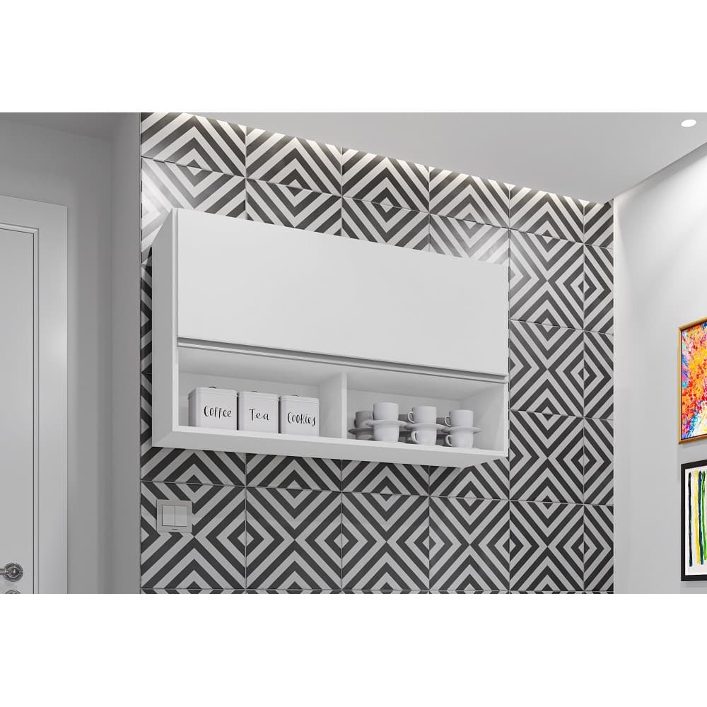 🔥PROMOÇÃO🔥Armário Aéreo 1,00m Laura para Cozinha | Moderno e Compacto