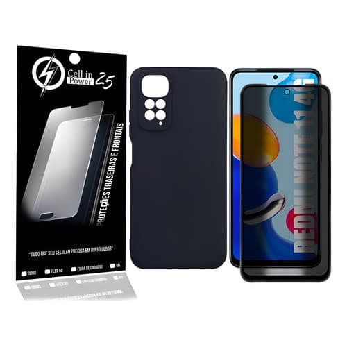 Capa Aveludada Premium + Película Privacidade 9D  P/ Redmi Note 11 11s 4g