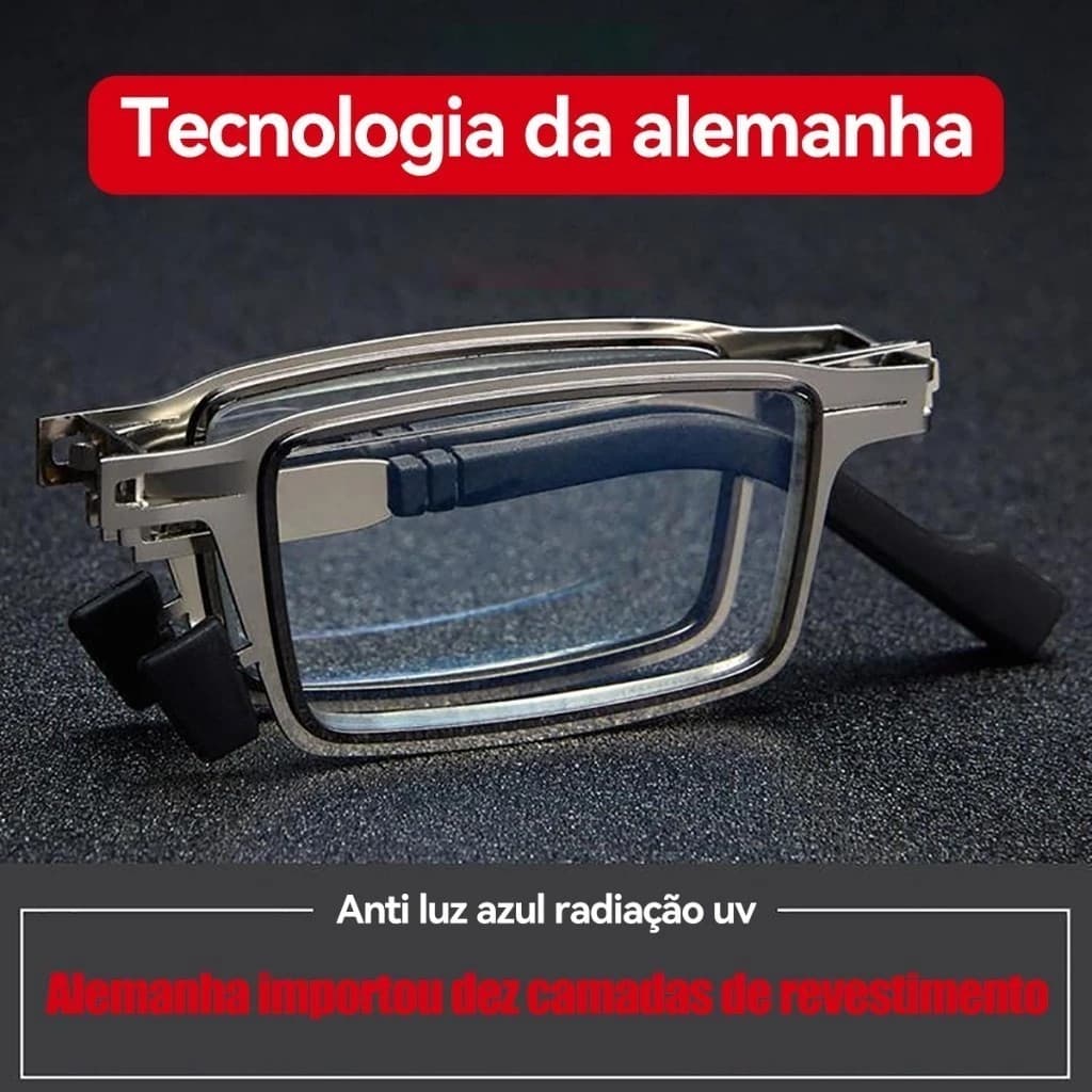 Óculos Dobráveis De Proteção Contra Luz Azul-Portáteis E Leves-Unissex-Armação Metálica