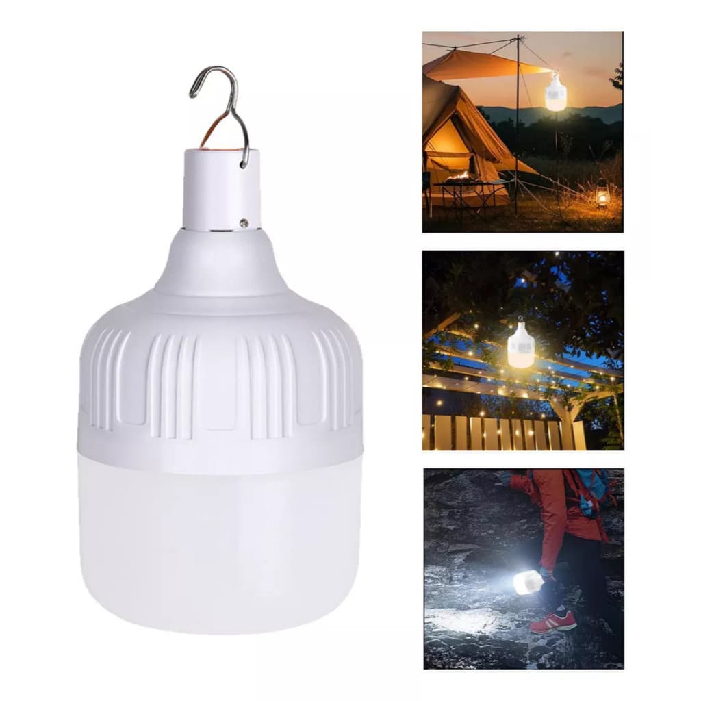 Lâmpadas Led Bulbo 20W Branco Frio Recarregável para Emergência- Iluminação Externa Confiável