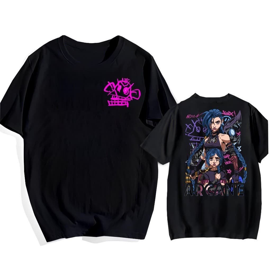 Camisa Oversized Powder Jinx Arcane - Camiseta 100% Algodão Qualidade Pronta Entrega Treino Academia / Casual Unissex