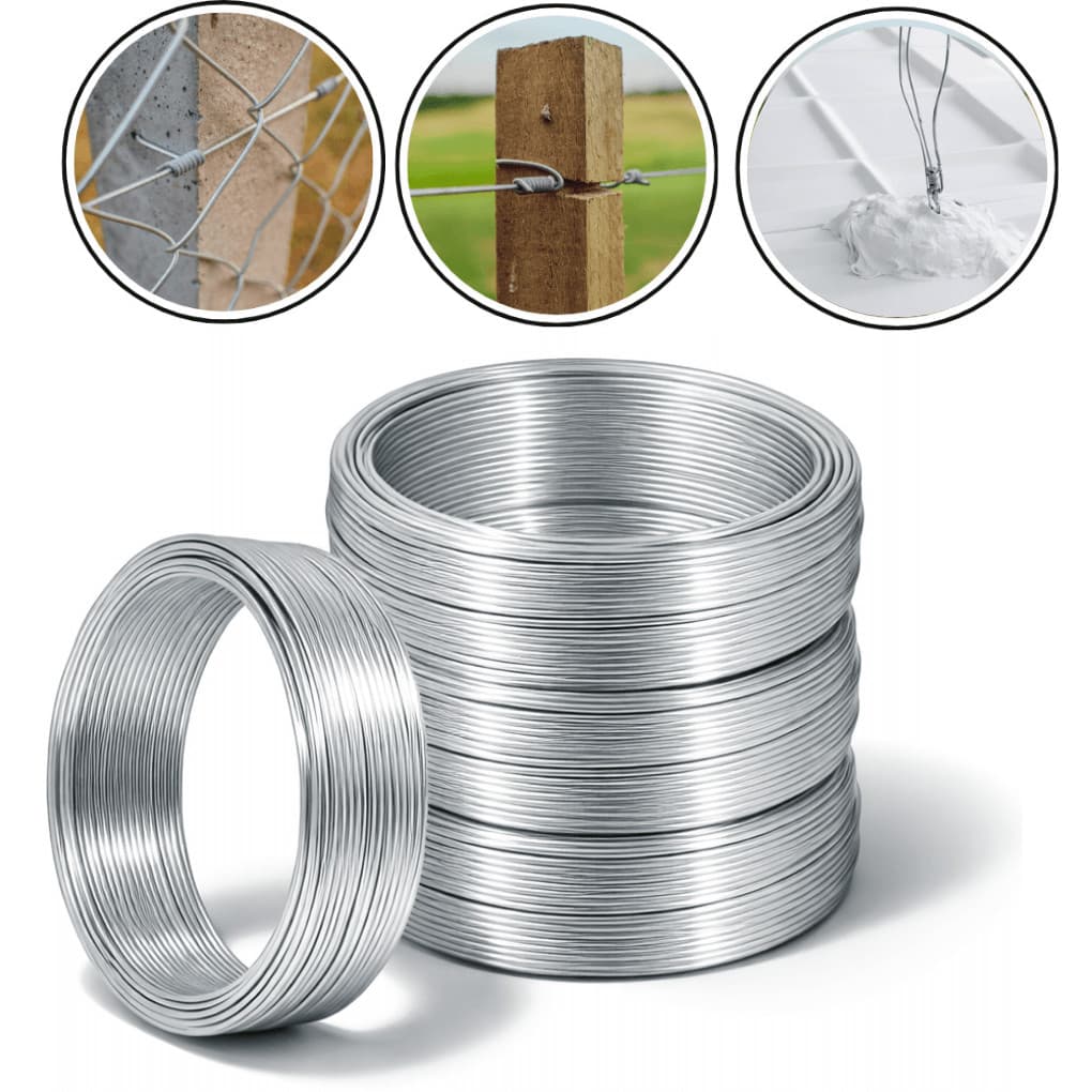 4 Arames Galvanizado 18 BWG Kit 4 Rolos 1kg Total 4kg 424m