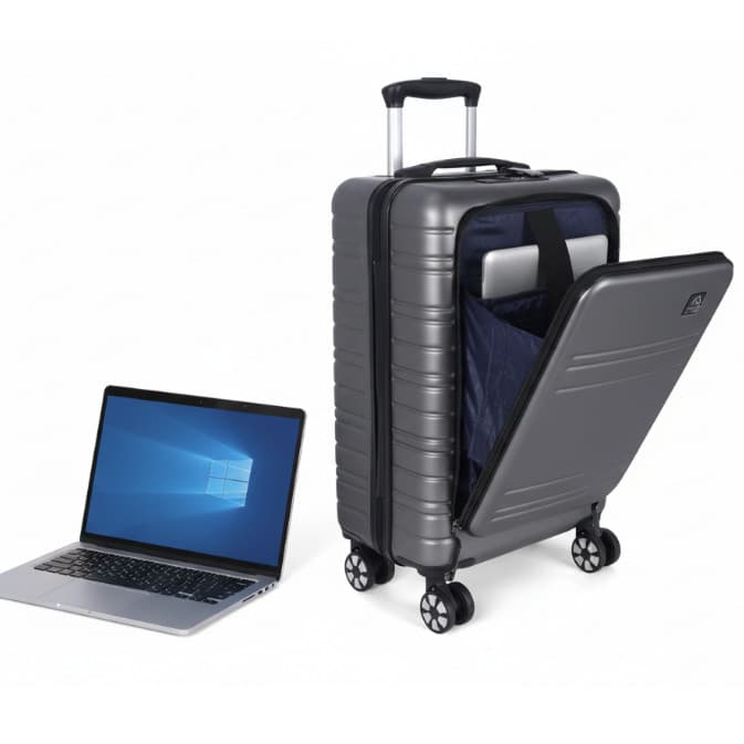 Mala bordo 10kg com acesso a NootBook Profissional Cadeado TSA Luxo Grafite