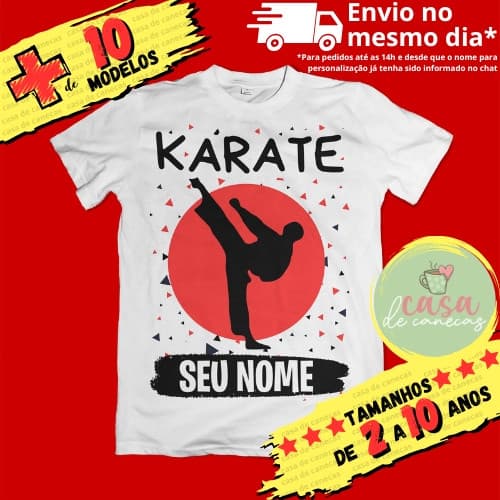 Camiseta Infantil Unissex Karatê com nome (opcional)